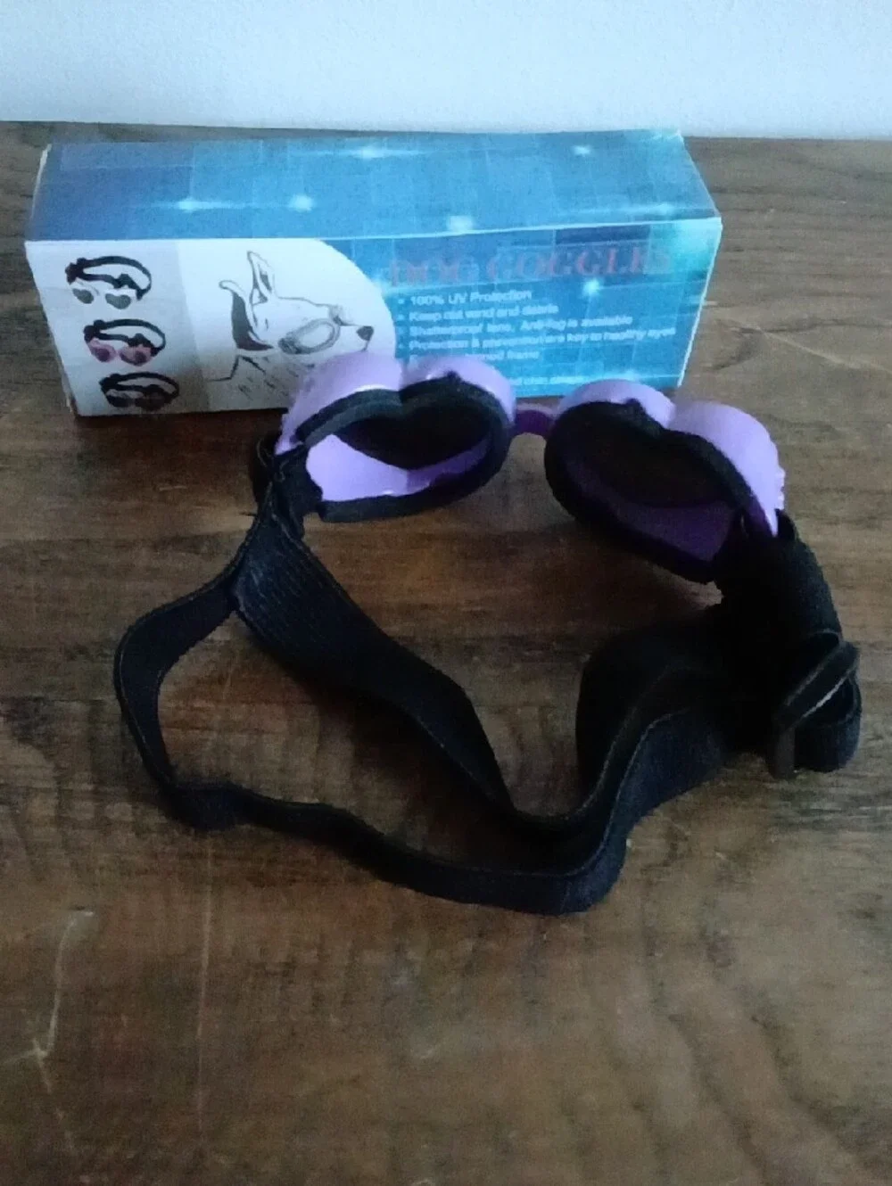 Dog 🐶 Goggles Sunglasses for Small Pets - Purple Heart Design Size SM